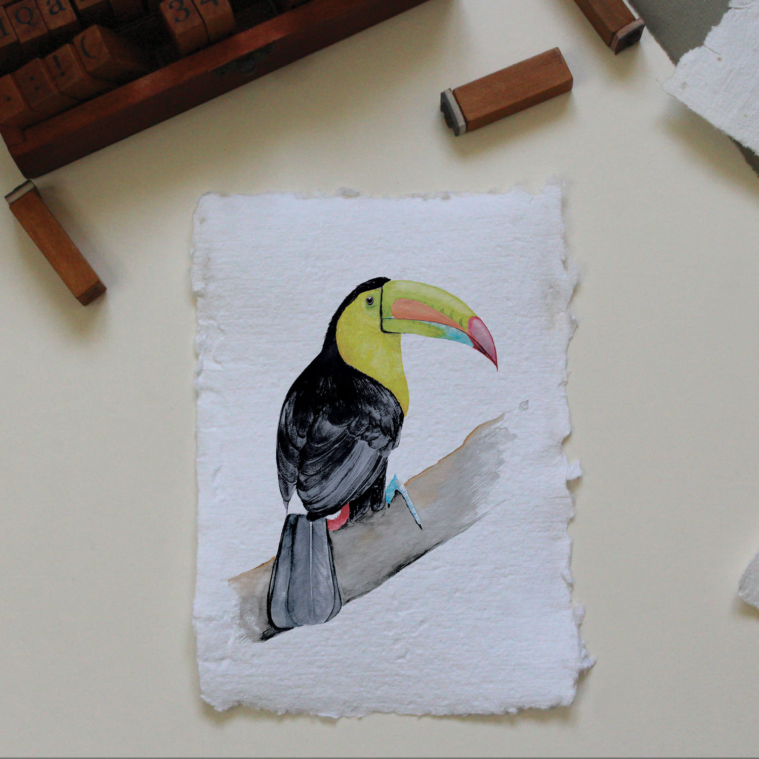 Mockup tirage artisanal toucan